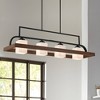 Possini Euro Design Spearhead Black Wood Linear Pendant Chandelier 42" Wide Modern White Glass 4-Light Dining Room Kitchen Island - 2 of 4
