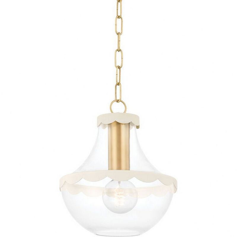 Mitzi Alaina 1 - Light Pendant in  Aged Brass Clear Shade, 1 of 2