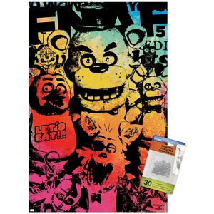 Trends International Five Nights at Freddy's - Rainbow Unframed Wall Poster Print Clear Push Pins Bundle 14.725" x 22.375" - 1 of 4