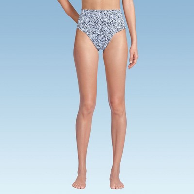 Lands' End Women's Chlorine Resistant Smoothing Control High Waisted Bikini Bottoms