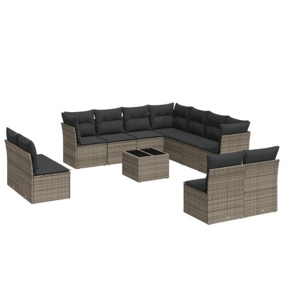 vidaXL Garden Sofa Set Grey
