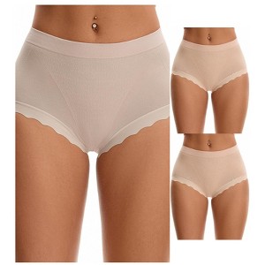 INSPIRE CHIC 3 Packs Women's High Waisted Breathable Tummy Control Underpants - 1 of 4