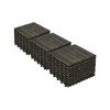 Cesicia Interlocking Deck Tiles Striped Pattern, 12" x 12" Dark Brown Square Acacia Hardwood Outdoor Flooring for Patio, Bancony, Pool Side - 4 of 4