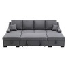 Modular Sectional Sleeper Sofa, Pull Out Bed With Storage Chaise, U-Shape Convertible Couch With 2 Tossing Cushions, For Apartment, Living Room - 2 of 4