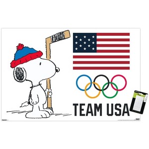 Trends International Team USA x Peanuts – Olympic Hockey Snoopy Unframed Wall Poster Prints - 1 of 4