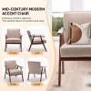 26" Wide Upholstered Mid-Century Modern Accent Chair with Rubber Wood Frame and Armrests for Living Room or Bedroom -3irtyhousy - 3 of 4