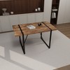 NicBex 55" Dining Table Set for 4 Modern Rectangular Dark Wood Dining Table with 4 Suede Chairs - 2 of 4