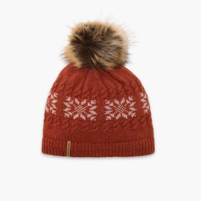 Turtle Fur Leira Beanie - Women's Lambswool Faux Fur Pom Winter Hat