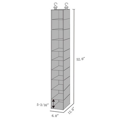 10 Shelf Hanging Shoe Storage Organizer Gray - Room Essentials&#8482;_1