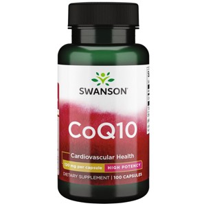 Swanson CoQ10 - Helps Promote Heart Health, Energy Support, & Aids Overall Cardiovascular System Health (100 Capsules, 120mg Each). - 1 of 2
