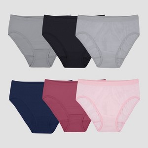 Fruit of the Loom Women's 6pk 360 Stretch Seamless Hi-Cut Underwear - Colors may vary - 1 of 4