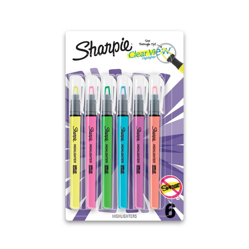 Sharpie Clear View 6pk Highlighters Chisel Tip Multicolored, 1 of 10