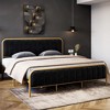 Velvet Upholstered Bed Frame with Headboard - 4 of 4