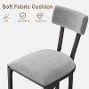Bar Stools Set of 2 - Ergonomic T-Back Counter Height Stools with Velvet Upholstery gray - 4 of 4