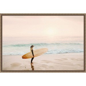 Amanti Art Surfer Cowgirl by Kathrin Pienaar Canvas Wall Art Print Framed - 1 of 4