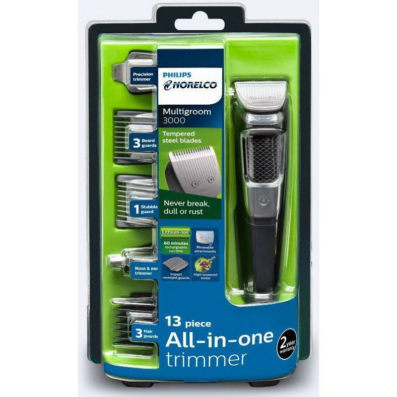 Philips Norelco Series 3000 Multigroom All-in-One Men&#39;s Rechargeable Electric Trimmer with 13 attachments - MG3750/60, 3 of 15