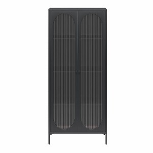 Luna Tall 2 Door Accent Cabinet with Fluted Glass - Mr. Kate - 1 of 4