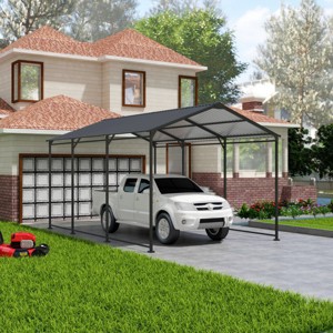 10×15 FT Heavy-Duty Metal Carport with Galvanized Steel Roof And Frame,Outdoor Car Shelter Garage Canopy-Maison Boucle - 1 of 4