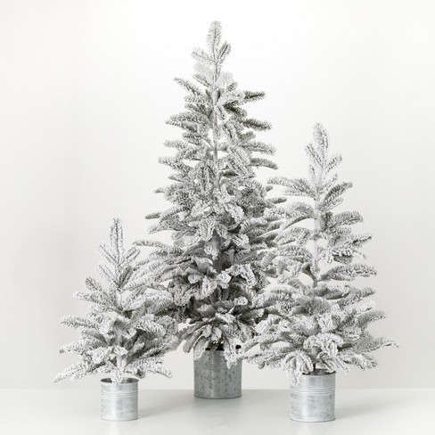 Christmas 36 H White Realistic Artificial Pine Flocked/Frosted Christmas  Tree