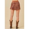 Women's Western Rhinestone Trim Stud Fringe Suede Short - Mainstrip - 2 of 4