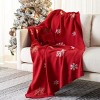 Frosty Wish Throw - Red/White - 50" x 60" - Safavieh. - 2 of 4