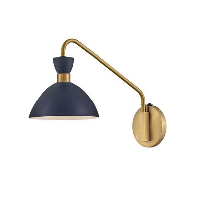Lark Simon 1 - Light Sconce in  Matte Navy/Heritage Brass