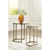 Signature Design by Ashley Irmaleigh 2-Piece Nesting Accent Table Set - Antique Gold Finish with Beveled Mirror Tops - 3 of 4