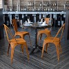 Emma and Oliver Commercial Grade 4 Pack Distressed Metal Indoor-Outdoor Stackable Chair - 2 of 4
