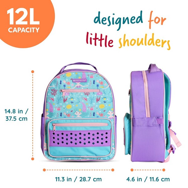 Mochila infantil Elemental Buddy Series para niños de 4 a 8 años, bolso escolar de 15 pulgadas para jardín de infantes y primaria, con panel de encanto y etiqueta de nombre, 12L 3
