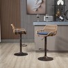 Lyngins Linen Swivel Counter Stools Set of 2,Bar Stools with Footrest,Dining Chair for Kitchen Island - 2 of 4