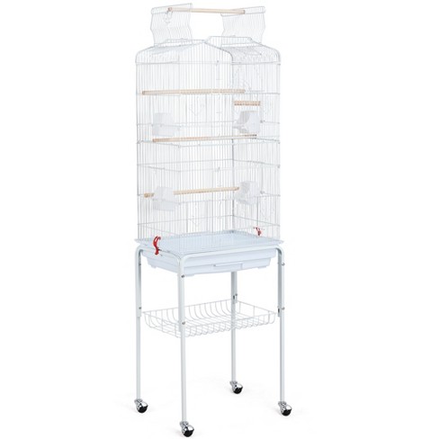 White bird on sale cage with stand