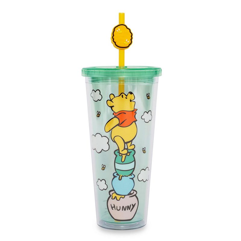 Silver Buffalo Disney Winnie the Pooh Hunny Pot Carnival Cup With Lid and Straw | Hold 24 Ounce, 1 of 7