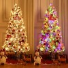 Homhougo 6ft Frosted Snow Flocked Hinged Pine Christmas Tree with Metal Stand, Great for Home or Office Festive Decor - 2 of 4