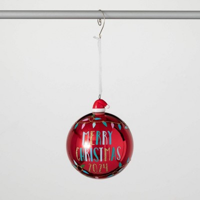 4.5"H Sullivans Christmas Merry Christmas Ball Ornament  Multicolor