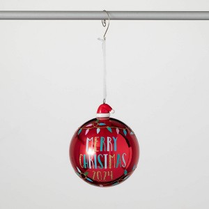 4.5"H Sullivans Christmas Merry Christmas Ball Ornament  Multicolor - 1 of 2