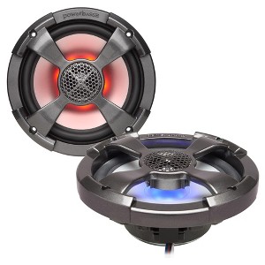 PowerBass XL-62SST - 6.5" Shallow Mount Coaxial Speakers With RGB LED, Powersports/Marine - Pair - 1 of 4