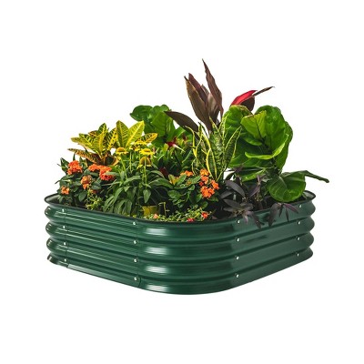 Vego Garden 4-in-1 Modular Raised Rectangular Metal Outdoor Garden Bed 42"x42"x11"