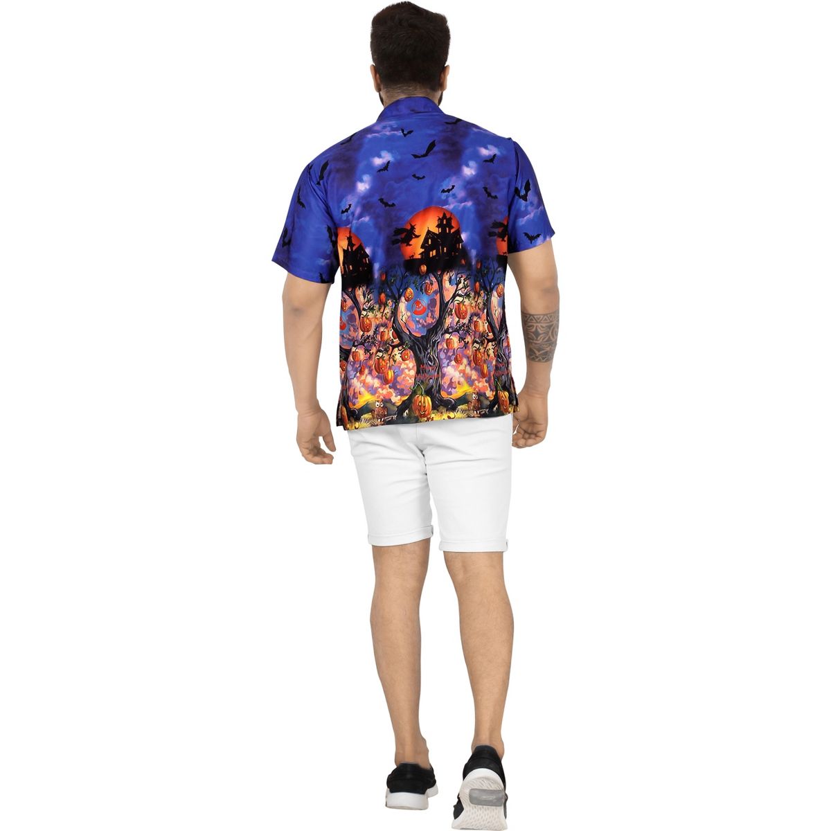 LA LEELA Men's Halloween Costumes Hawaiian Shirts Short Sleeve Button Down Shirt Mens Shirt Beach Shirts for Men Funny - thumbnail 5