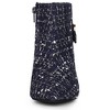 Allegra K Women's Plaid Pointed Toe Chunky Heels Ankle Boots - 2 of 4