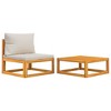 vidaXL 2 Piece Patio Sofa Set with Cushions Solid Wood Acacia - 2 of 4