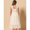 INSPIRE CHIC Women's Summer Midi Sleeveless Smocked Square Neck Tiered Ruffled Wedding Guest Dress - 4 of 4