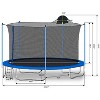 Vynxaria 12FT Trampoline for Adults & Kids with Basketball Hoop, Outdoor Trampolines w/Ladder and Safety Enclosure Net for Kids and adults - 4 of 4
