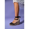 Lions - Black Mesh Leather Wedge Espadrilles Sandal (Women) | Forever & Always - 4 of 4