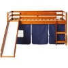 Donco Kids Tent Twin Low Espresso Low Loft Bed With Slide & Blue Tent - image 2 of 4