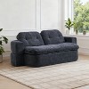 79" Modern Floor Sofa Corduroy Convertible Bed 2 Pillows Foam Filled Hidden Quilt Space Saving Curved Ergonomic Living Room Playroom - 2 of 4