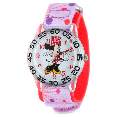 Girls' Disney Minnie Mouse Plastic Watch - Pink