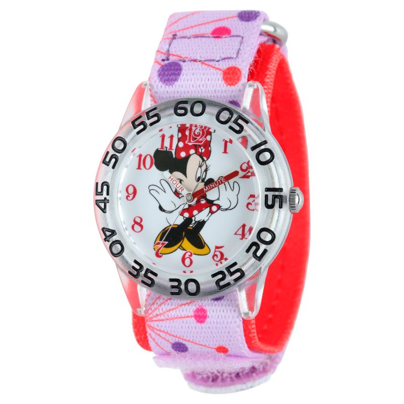 Girls' Disney Minnie Mouse Plastic Watch - Pink, 1 of 7