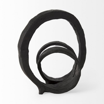 HomeRoots 8" Black Fabric Tabletop Sculpture