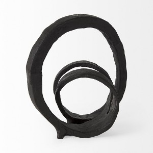 HomeRoots 8" Black Fabric Tabletop Sculpture - 1 of 4