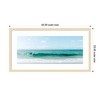 Kate and Laurel Framed Art Beach Ocean Day over Blue Clear Waters by Alicia Abla, 42x22, Woodgrain Stripe Blonde - 2 of 4